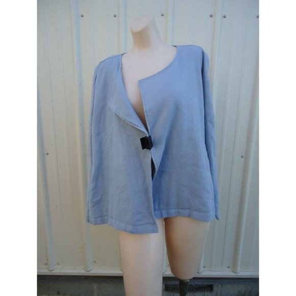 New Eileen Fisher Heavy Org Linen Light Blue PL $278 - Picture 2 of 12